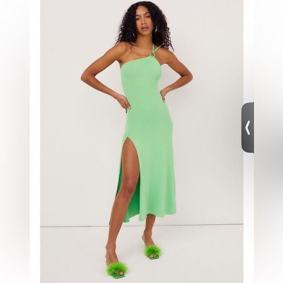 For Love And Lemons Keisha Maxi Dress -Green New Medium - Picture 9 of 16